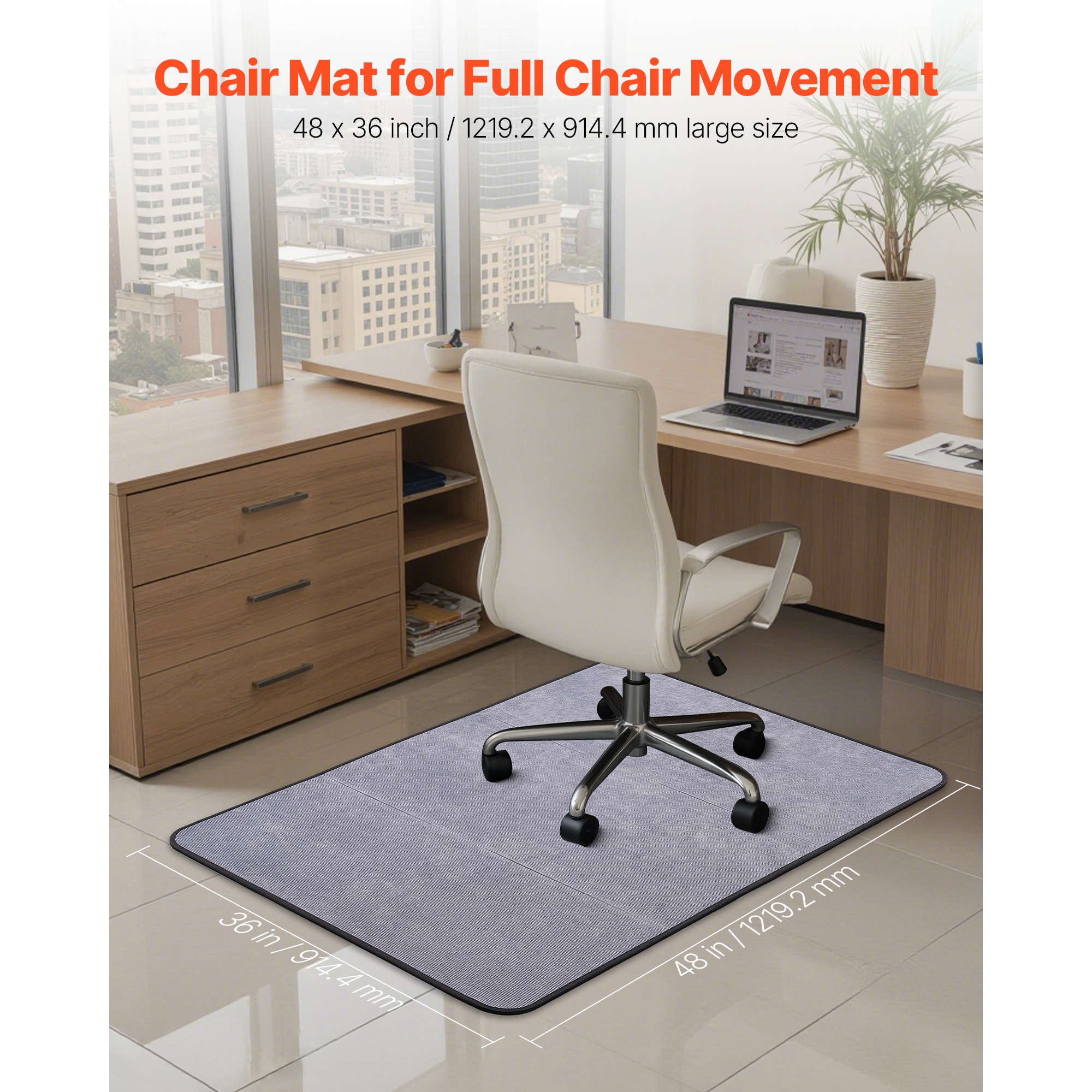 Office Chair Mat For Hard Floors With Corduroy Surface_voghion.com